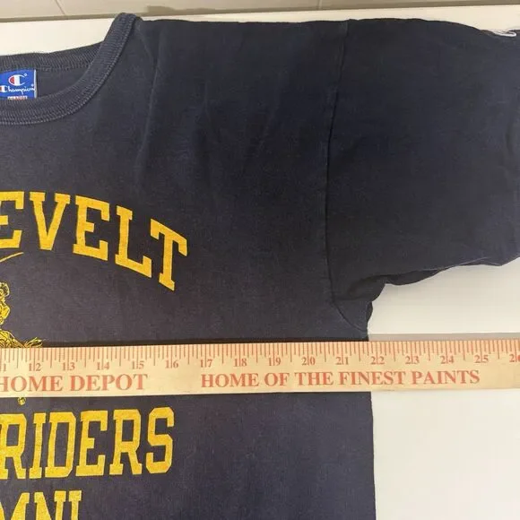 Vintage Champion Roosevelt Rough Riders Alumni T Shirt Made in USA Blue Men XL - Picture 7 of 9